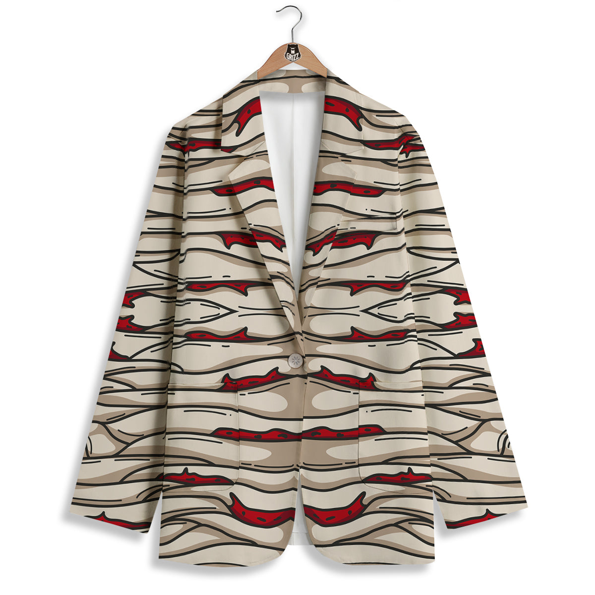 Mummy Bandage Print Pattern Women's Blazer-grizzshop