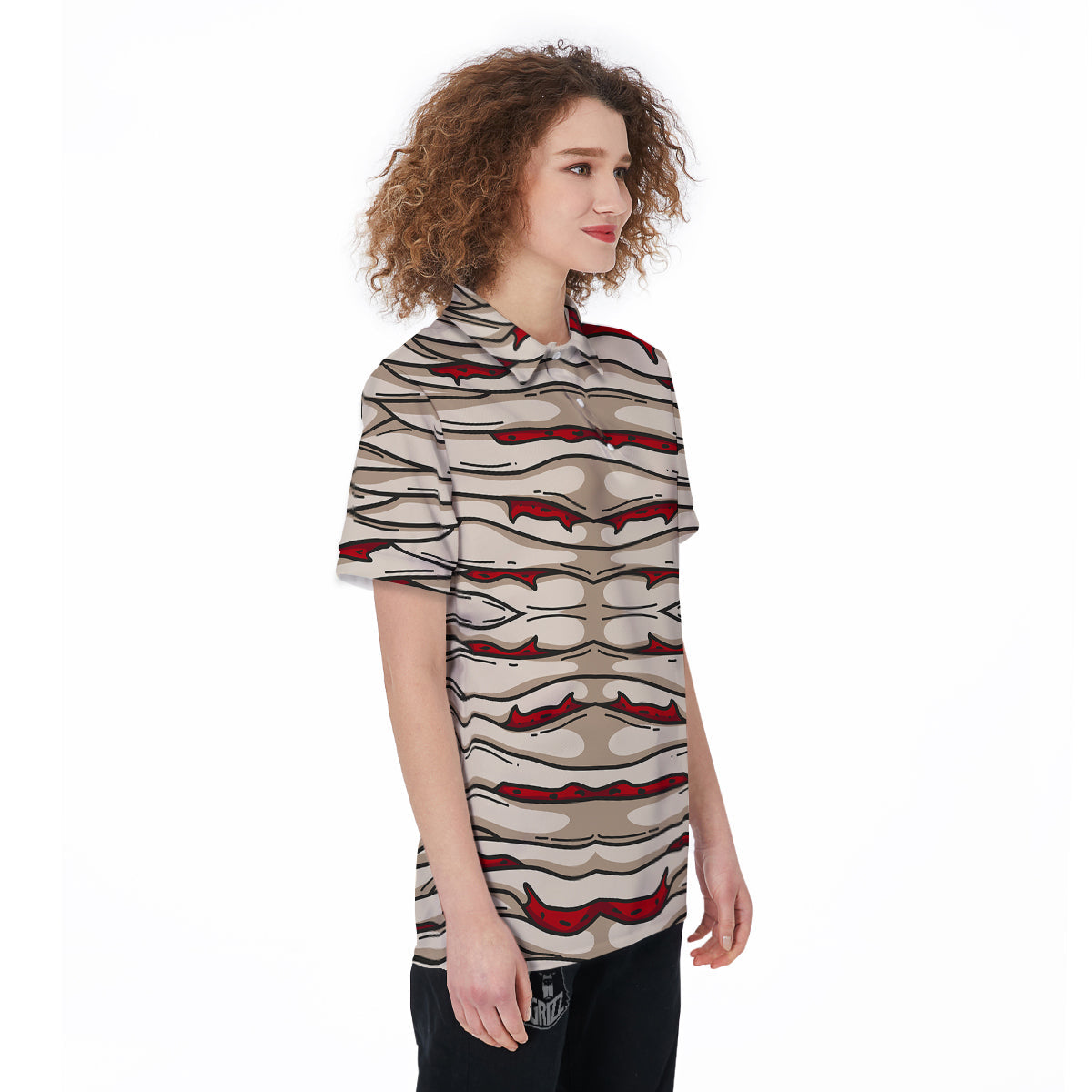 Mummy Bandage Print Pattern Women's Golf Shirts-grizzshop