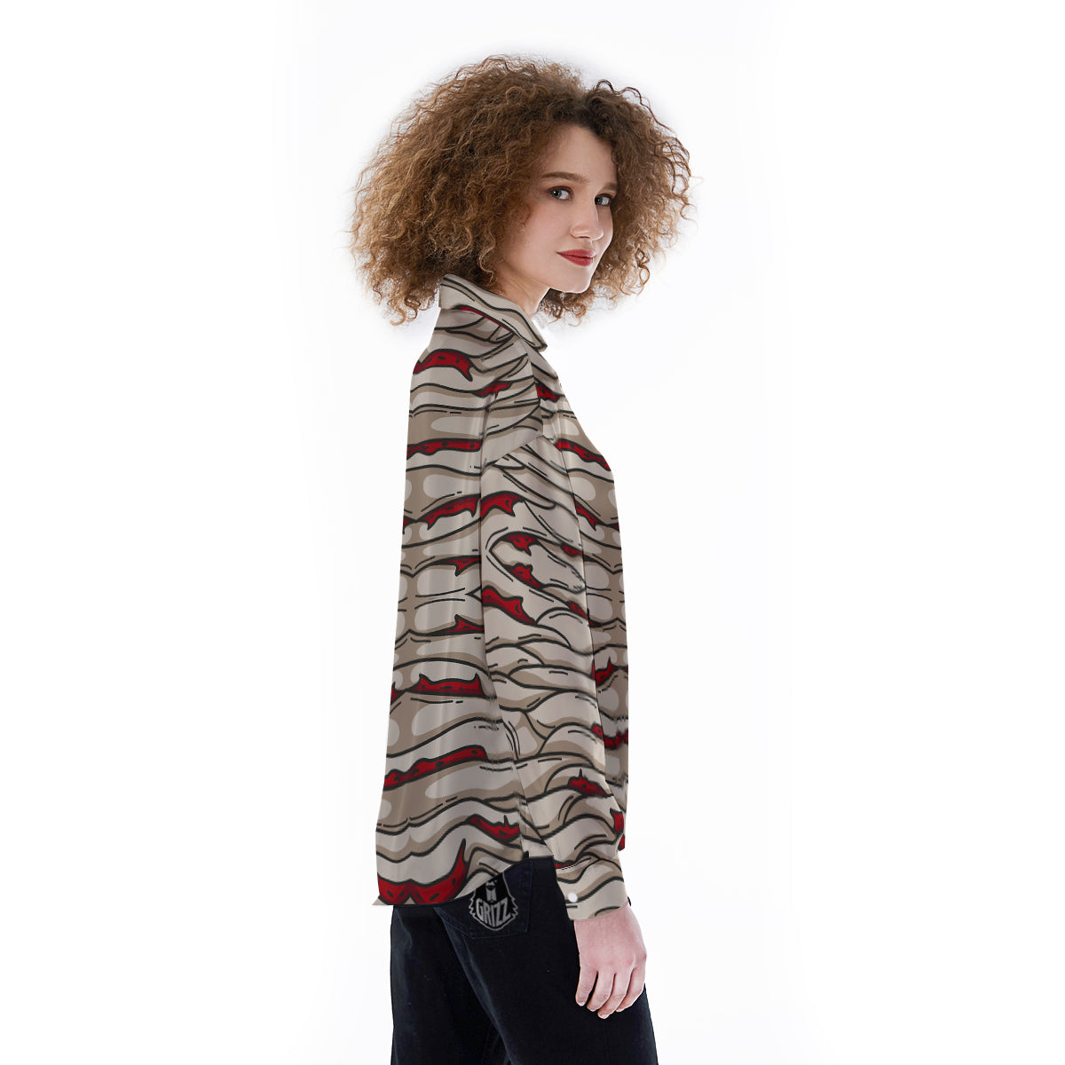 Mummy Bandage Print Pattern Women's Long Sleeve Shirts-grizzshop