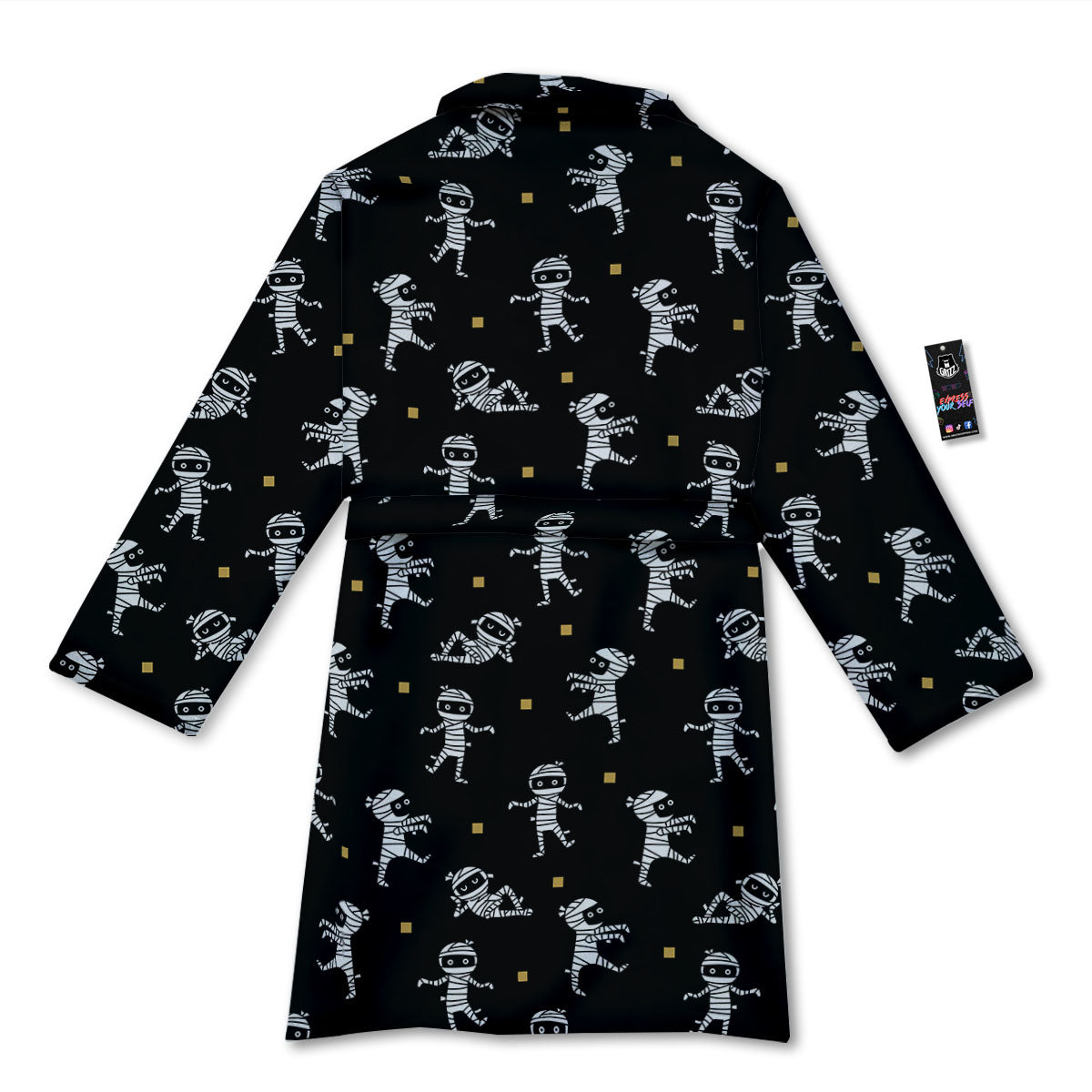 Mummy Cartoon Print Pattern Bathrobe-grizzshop