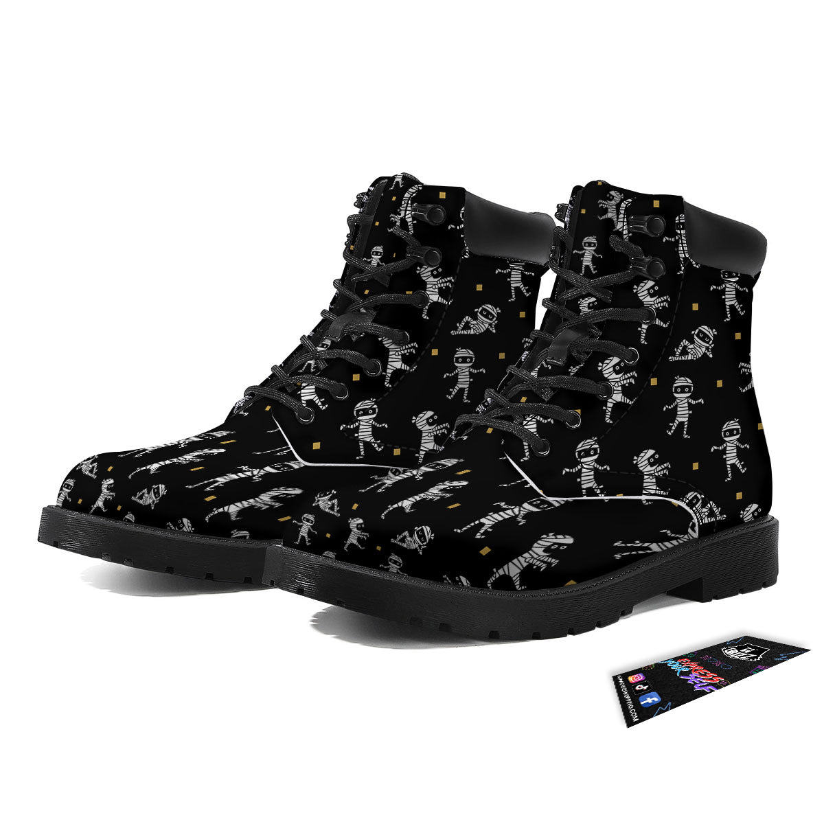 Mummy Cartoon Print Pattern Boots-grizzshop
