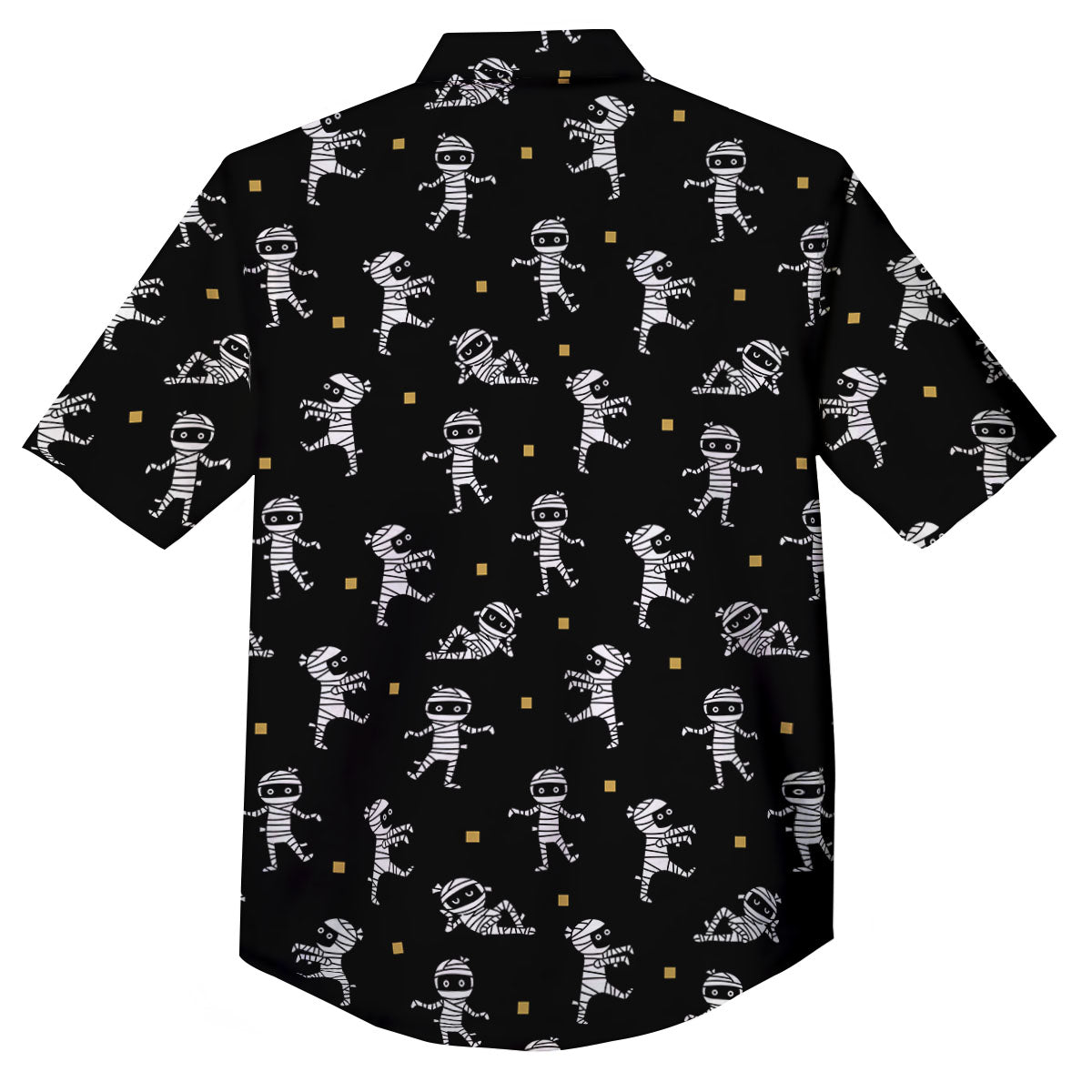 Mummy Cartoon Print Pattern Button Up Shirt-grizzshop