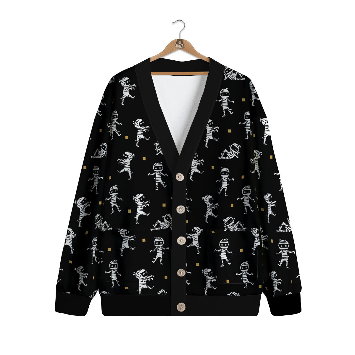 Mummy Cartoon Print Pattern Cardigan-grizzshop