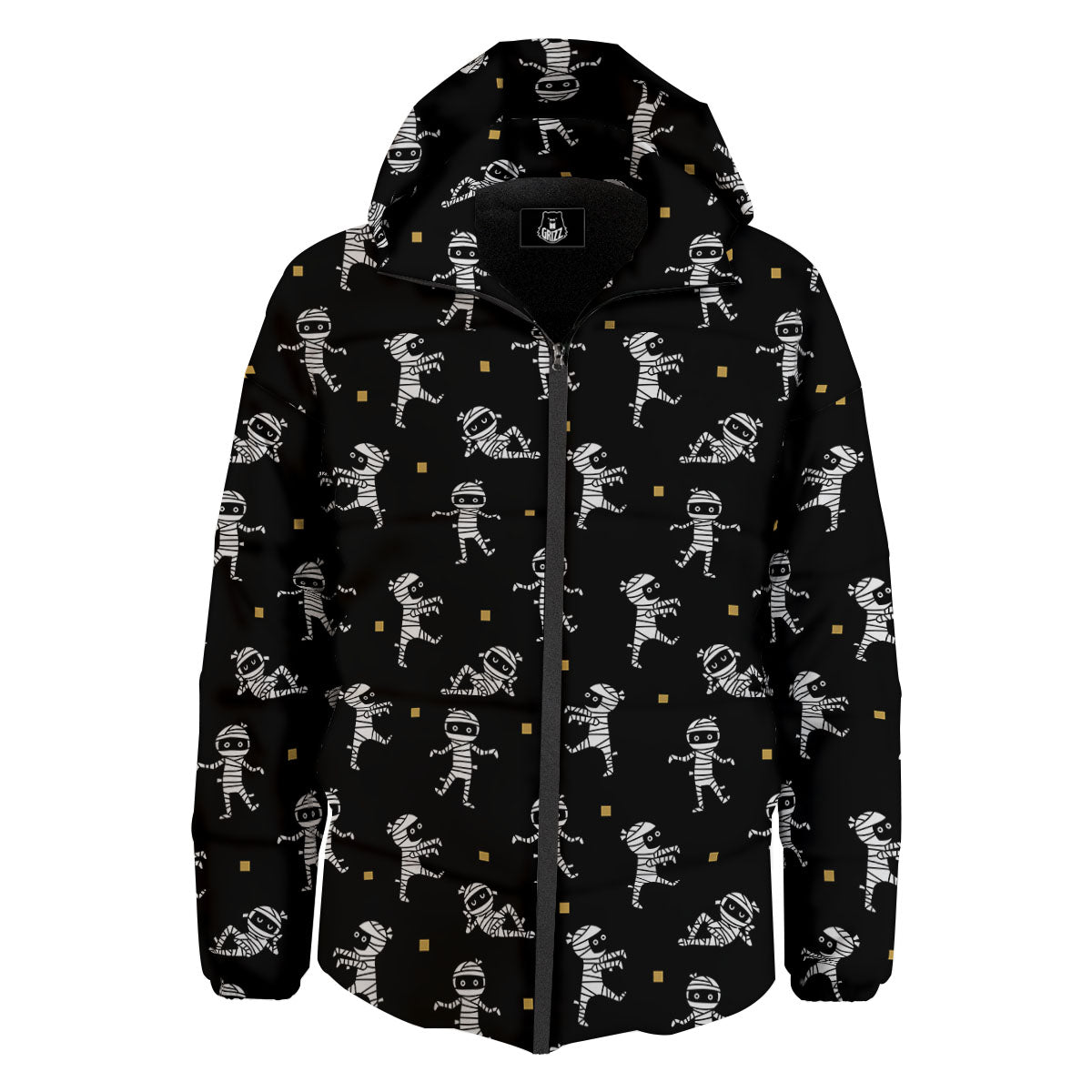 Mummy Cartoon Print Pattern Down Jacket-grizzshop