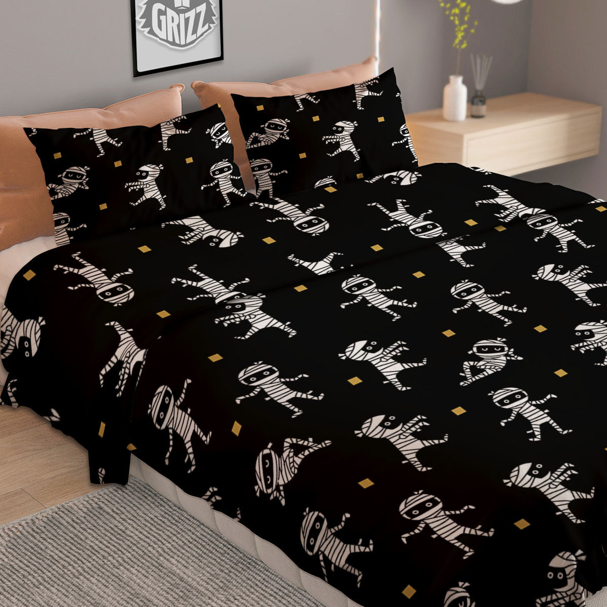 Marijuana Leaf Green Print Duvet Cover Bedding Set