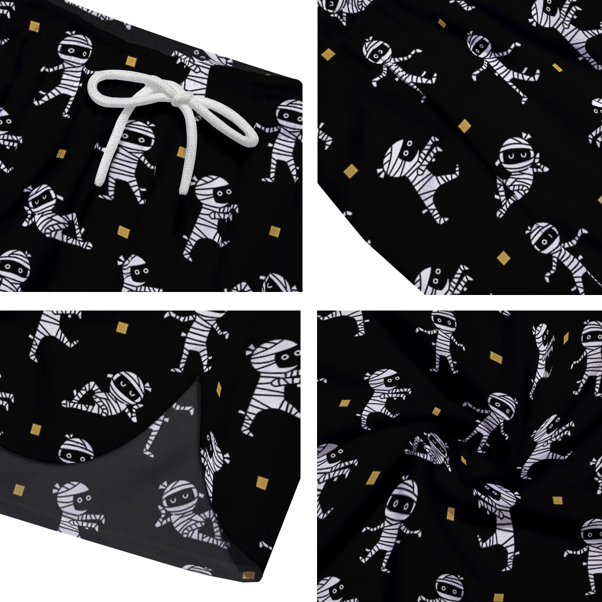 Mummy Cartoon Print Pattern Men's Running Shorts-grizzshop