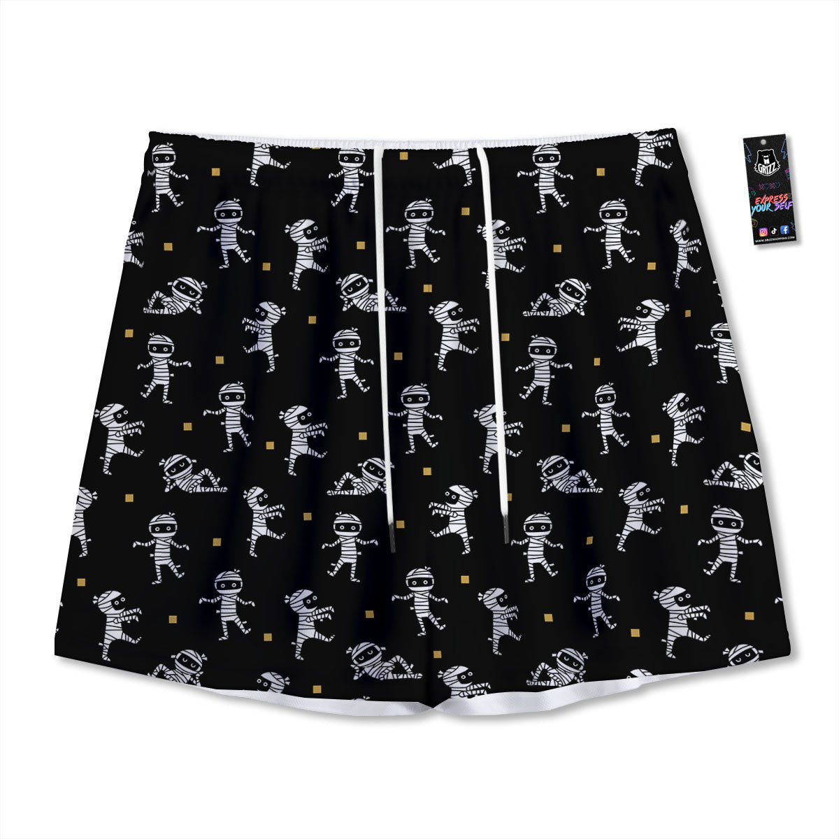 Marijuana Leaf Green Print Mesh Shorts
