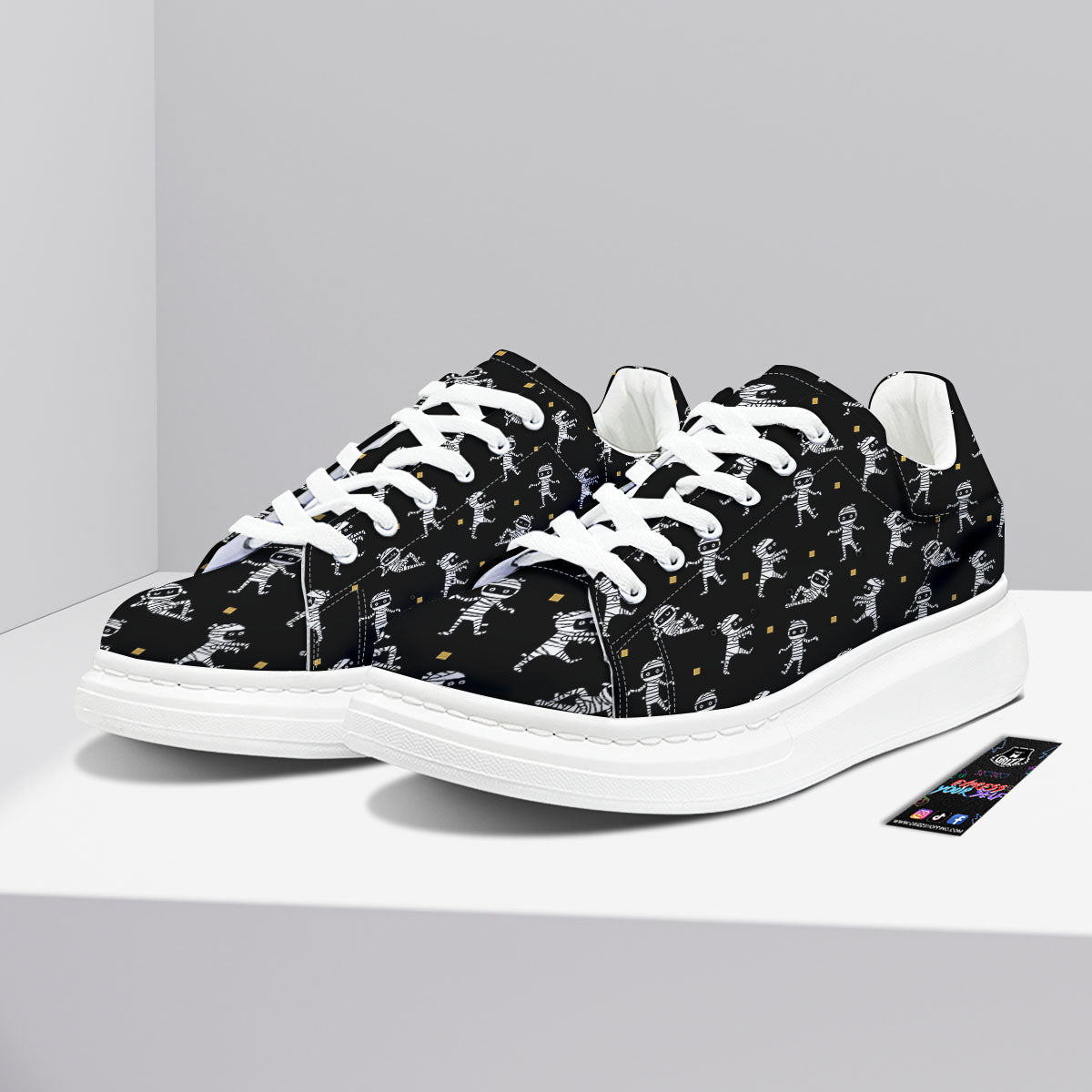 Mummy Cartoon Print Pattern Platform Shoes-grizzshop