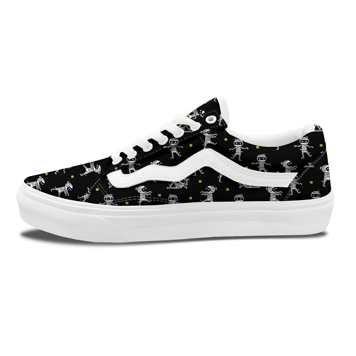 Mummy Cartoon Print Pattern Skate Shoes-grizzshop