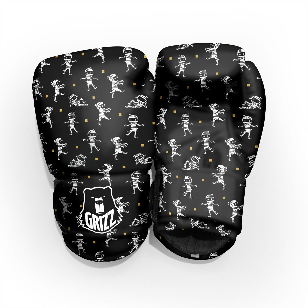 Mummy Cartoon Print Pattern Pro Boxing Glove