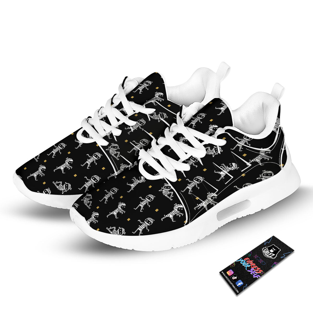 Mummy Cartoon Print Pattern Tennis Shoes-grizzshop