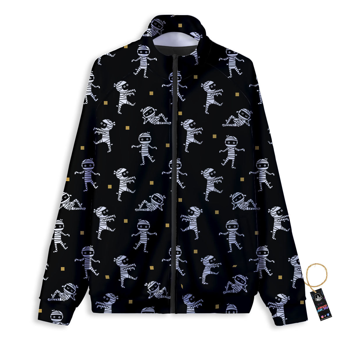 Mummy Cartoon Print Pattern Track Jacket-grizzshop