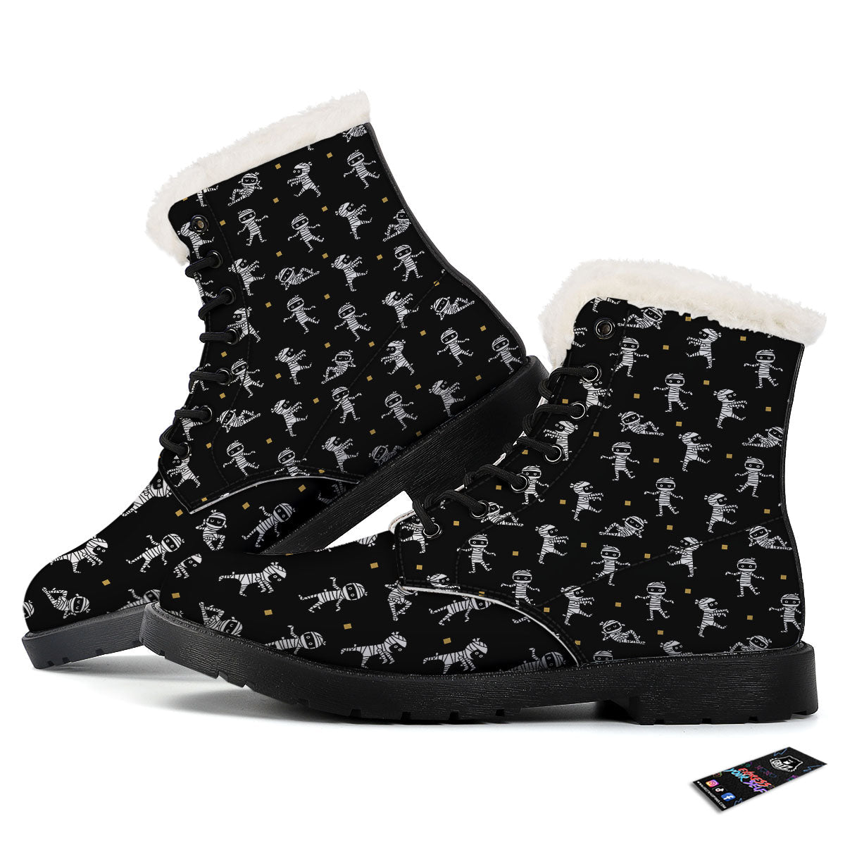 Mummy Cartoon Print Pattern Winter Boots-grizzshop
