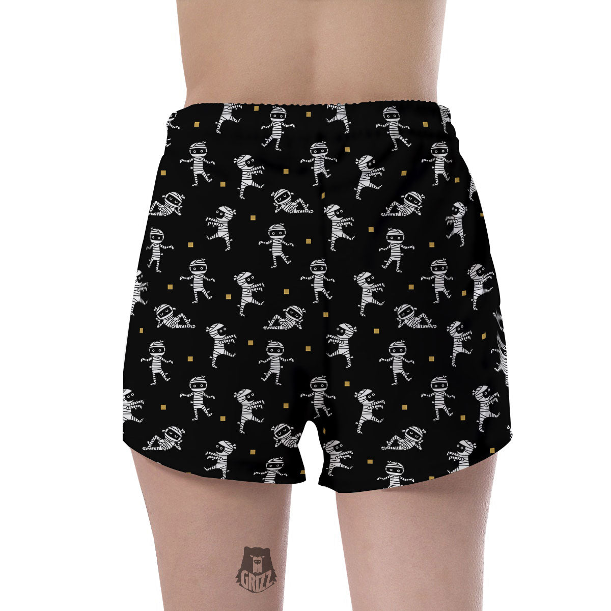 Mummy Cartoon Print Pattern Women's Shorts-grizzshop