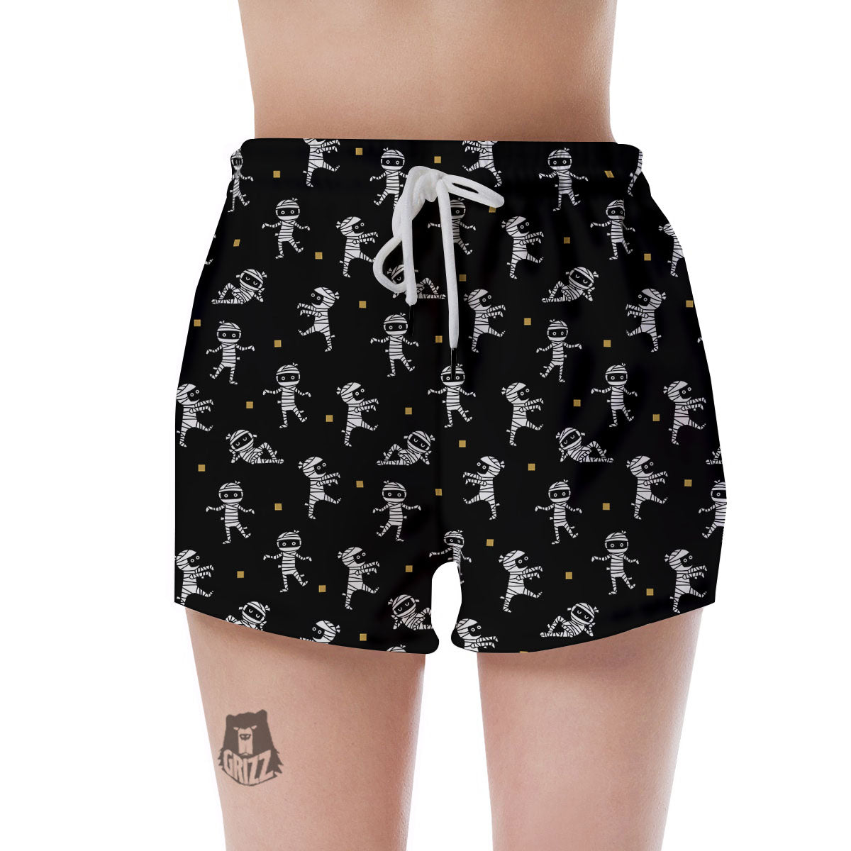 Mummy Cartoon Print Pattern Women's Shorts-grizzshop