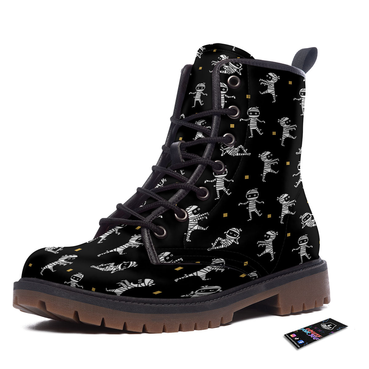 Mummy Cartoon Print Pattern Work Boots-grizzshop
