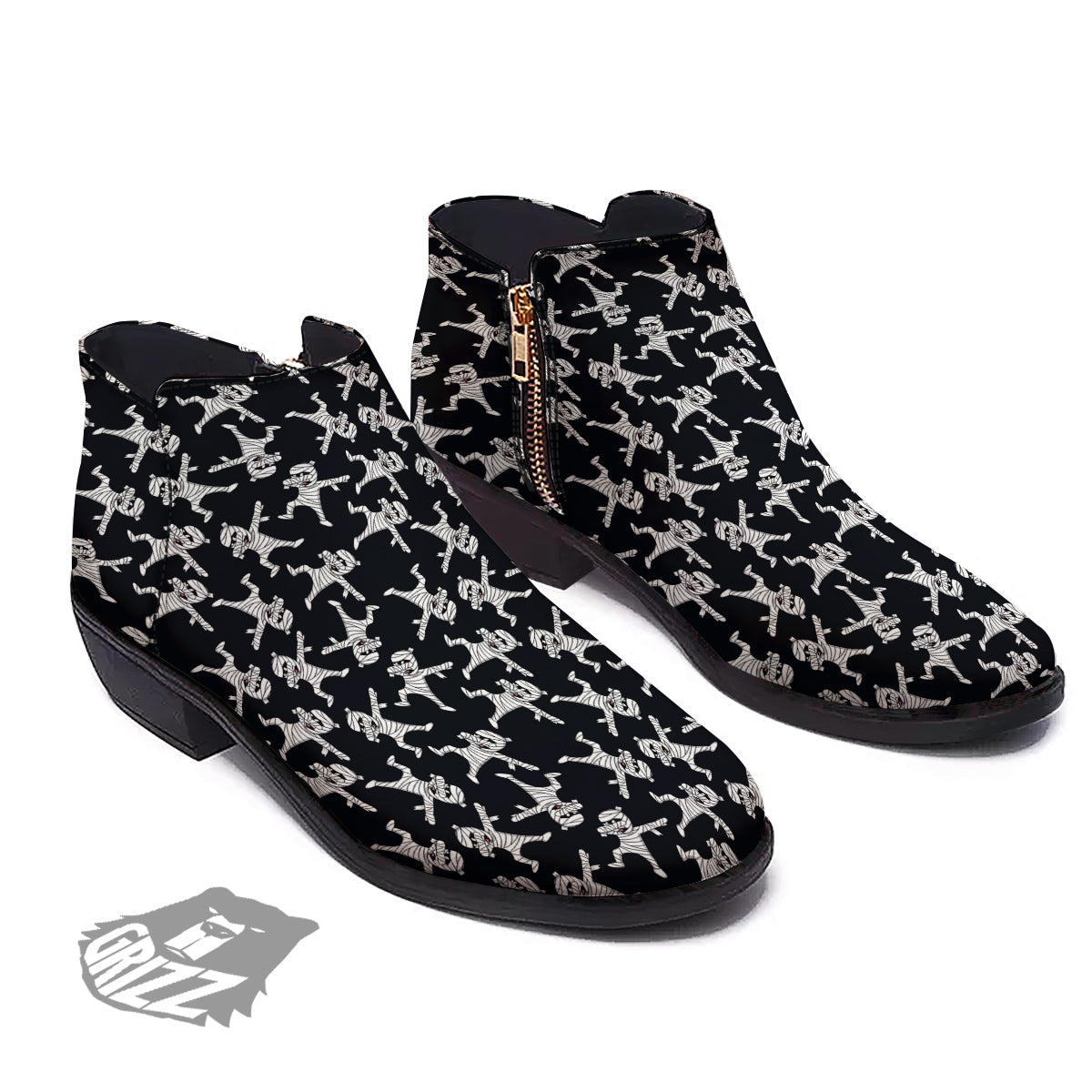 Mummy Cute Print Pattern Ankle Boots-grizzshop