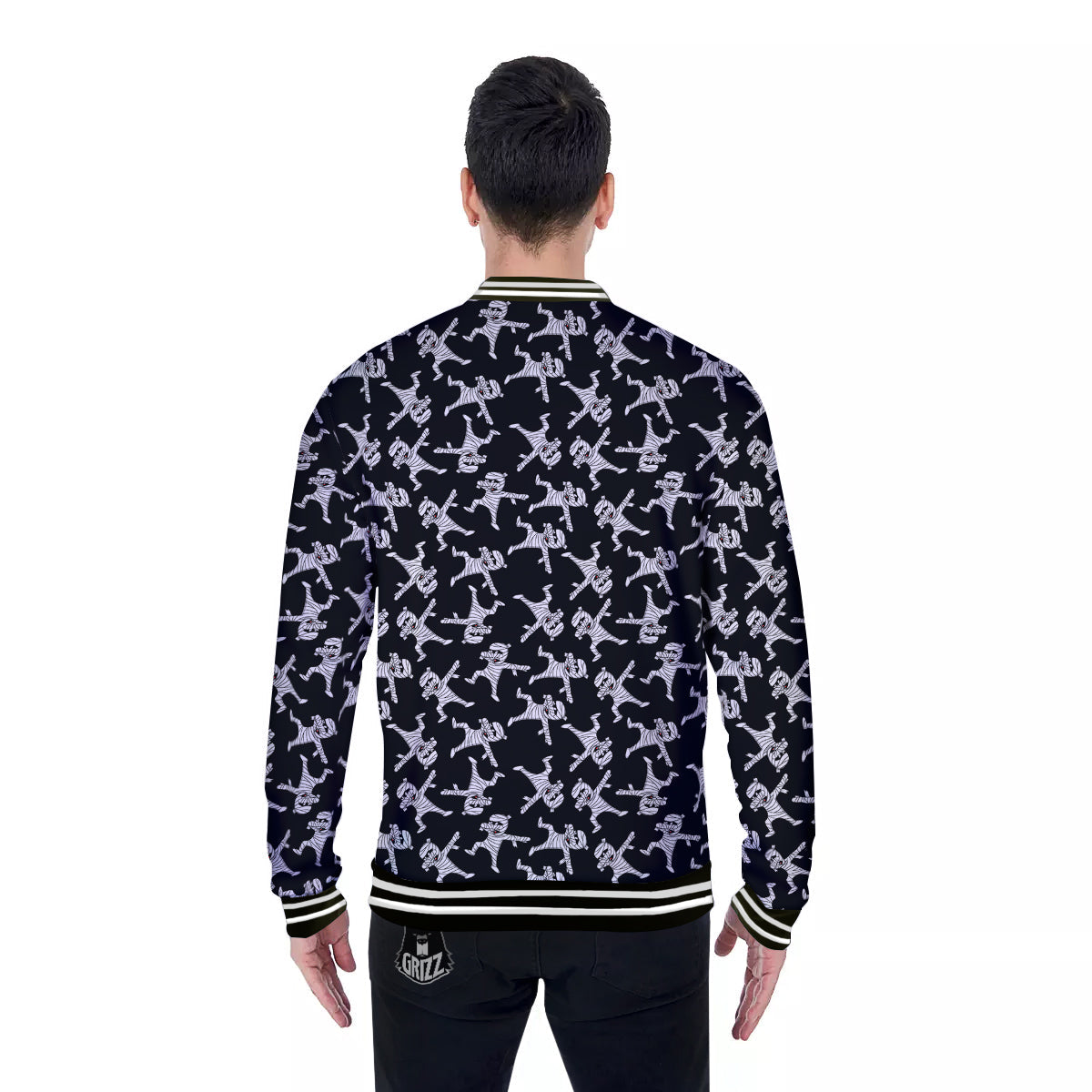 Mummy Cute Print Pattern Baseball Jacket-grizzshop