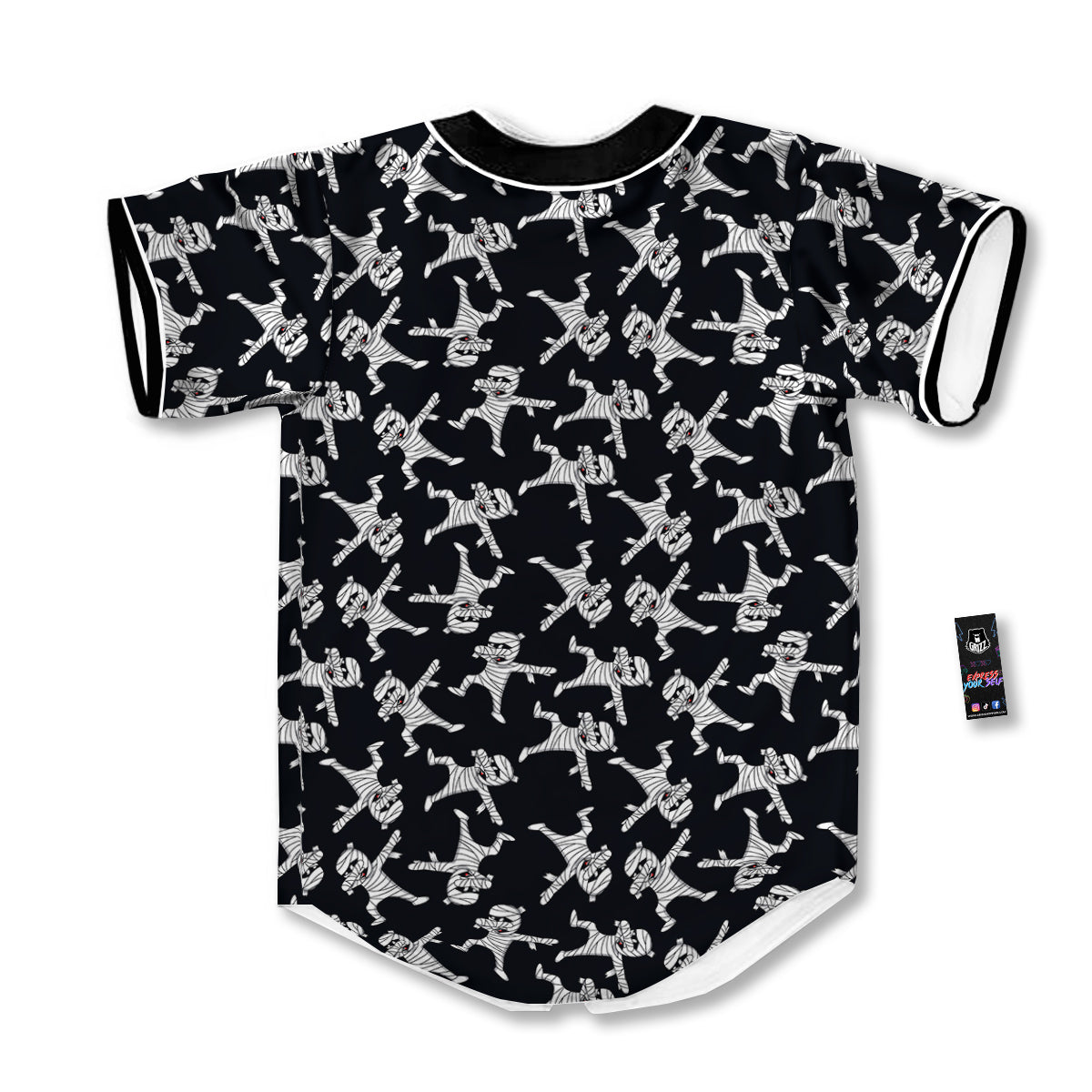 Mummy Cute Print Pattern Baseball Jersey-grizzshop