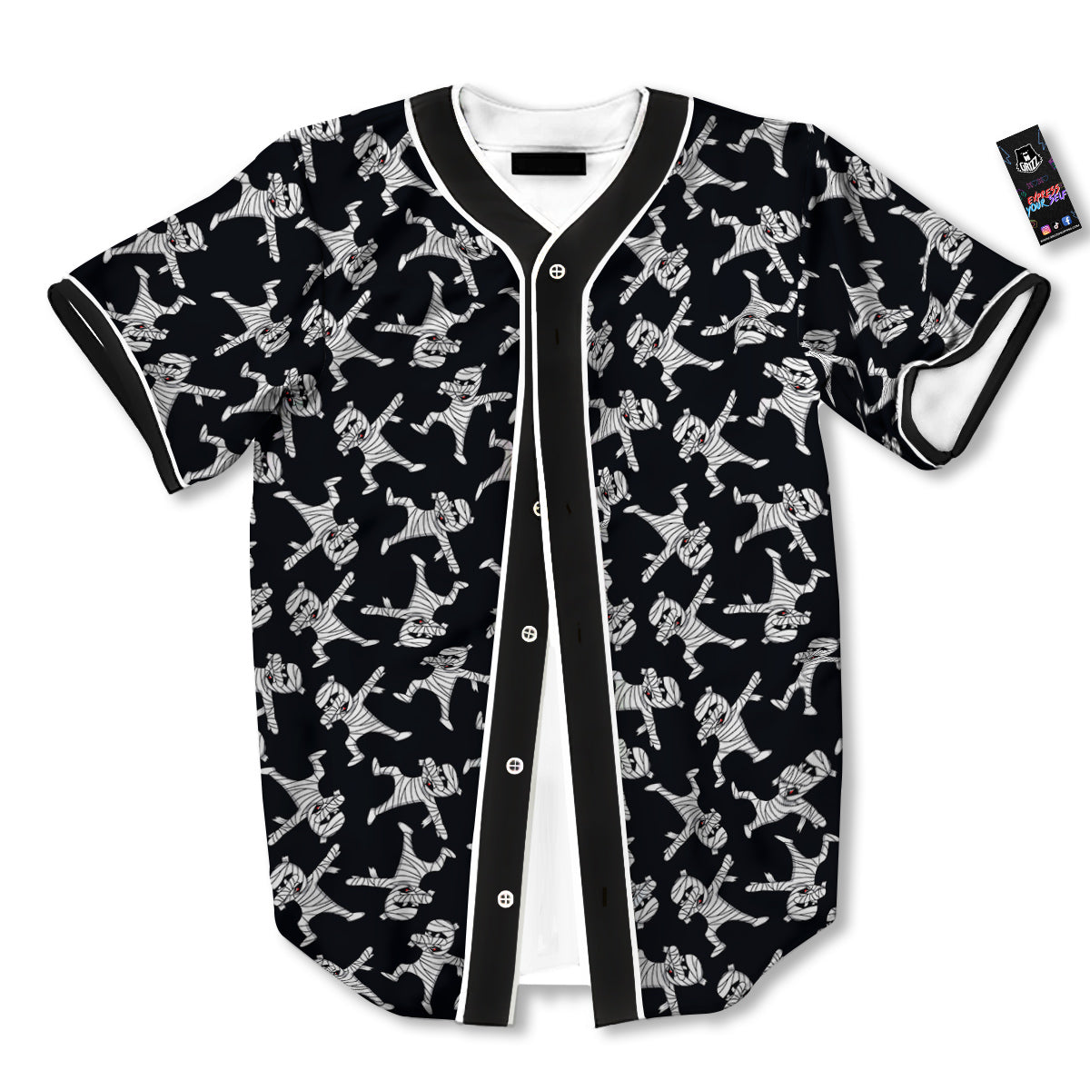 Mummy Cute Print Pattern Baseball Jersey-grizzshop
