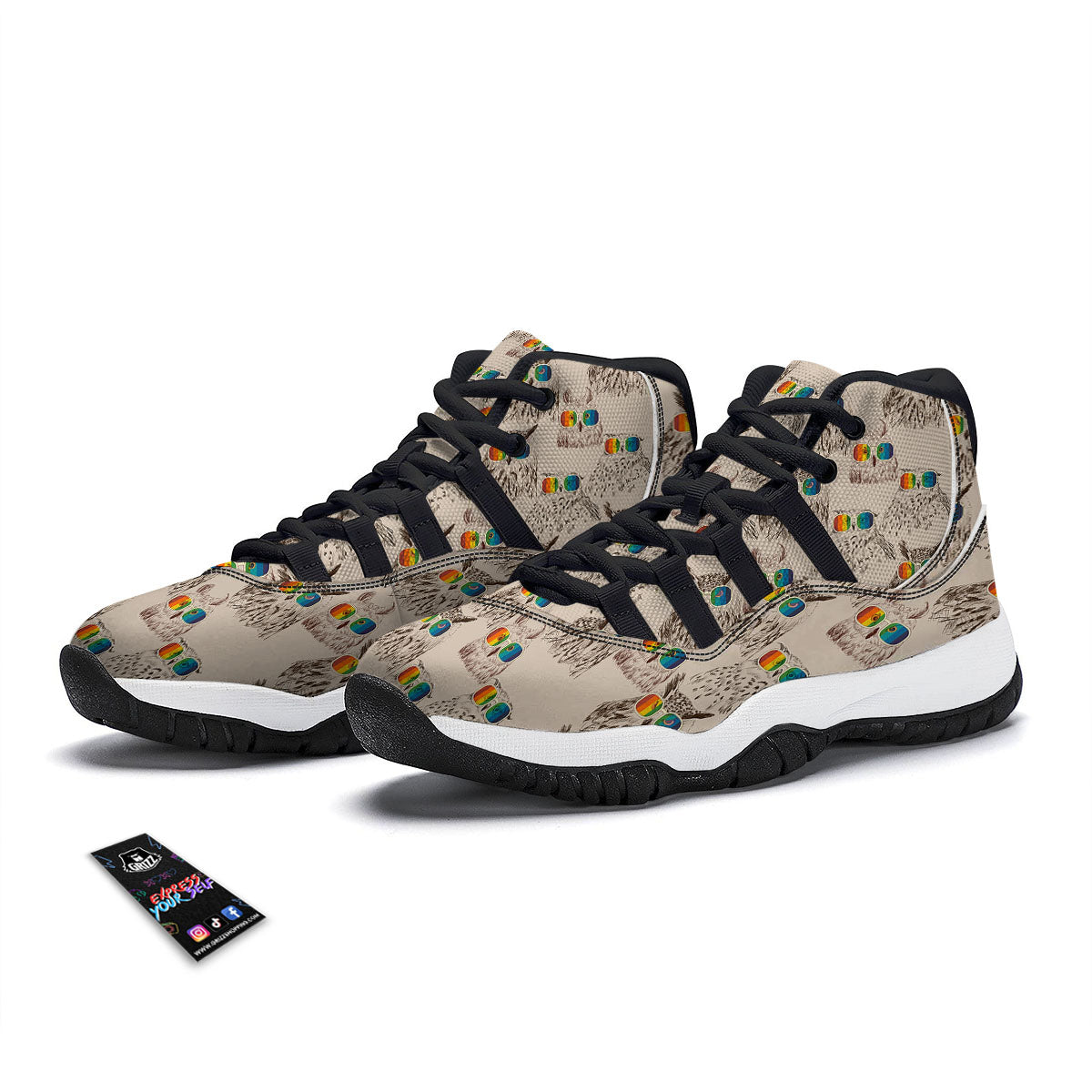 Mummy Cute Print Pattern Black Bball Shoes-grizzshop
