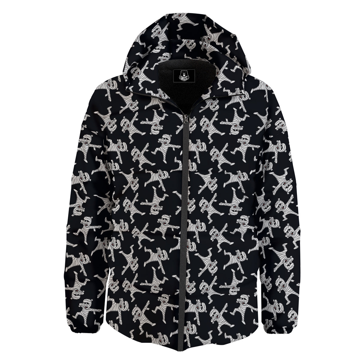 Mummy Cute Print Pattern Down Jacket-grizzshop