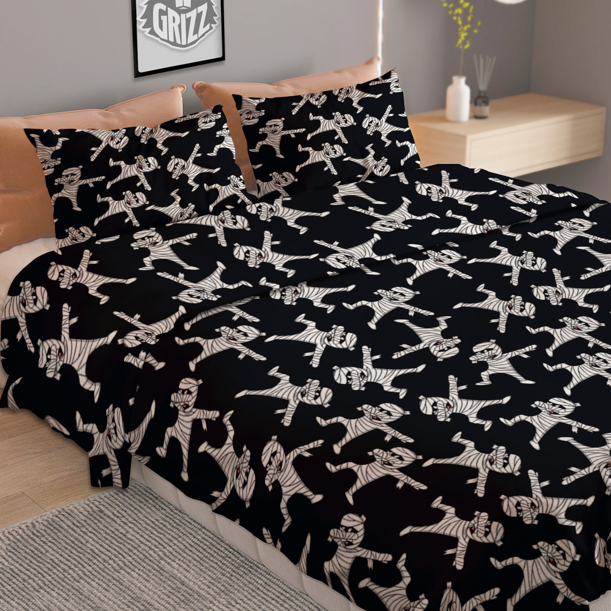Mummy Cute Print Pattern Duvet Cover Bedding Set