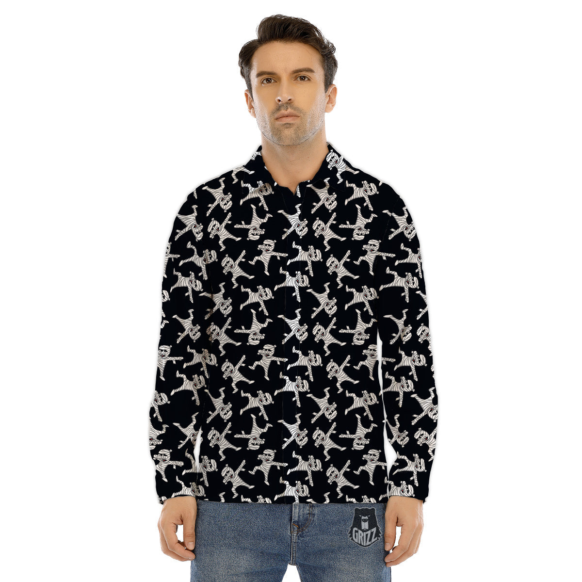 Mummy Cute Print Pattern Men's Dress Shirts-grizzshop