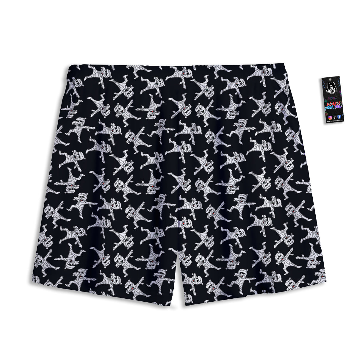 Mummy Cute Print Pattern Mesh Shorts