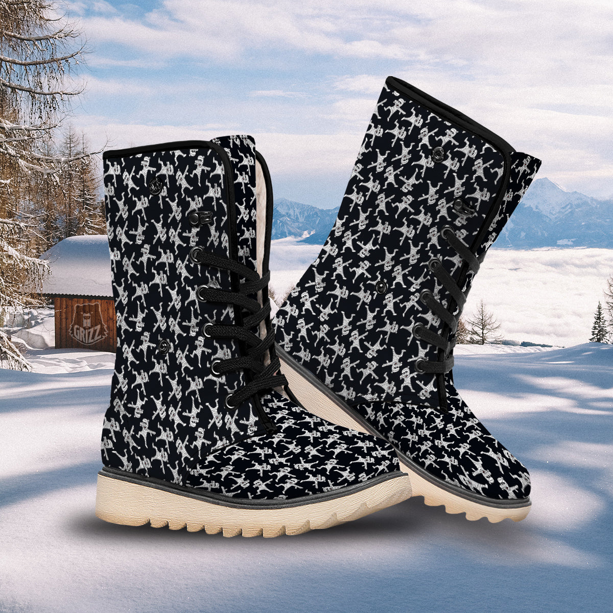 Mummy Cute Print Pattern Snow Boots-grizzshop