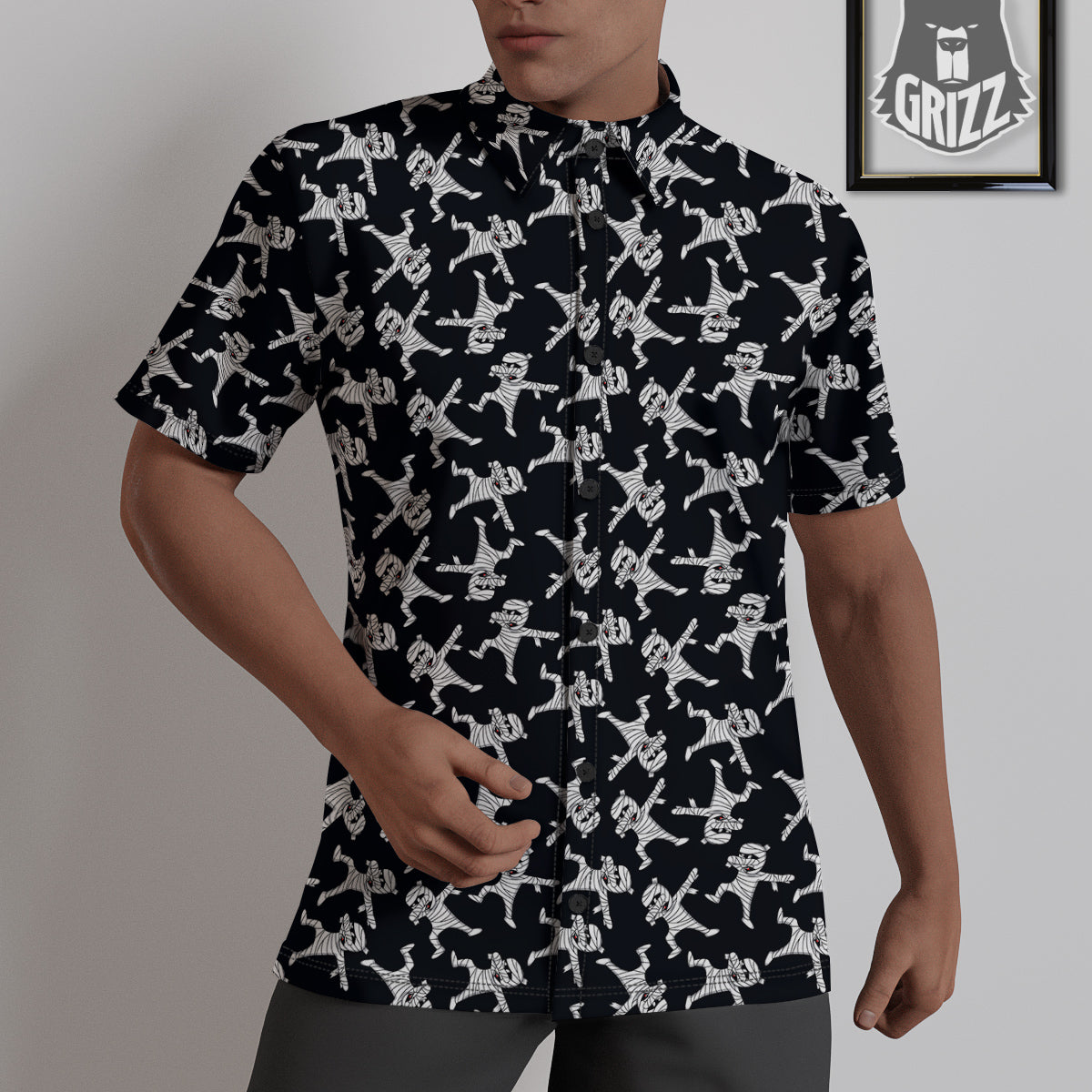 Mummy Cute Print Pattern Untucked Shirts-grizzshop