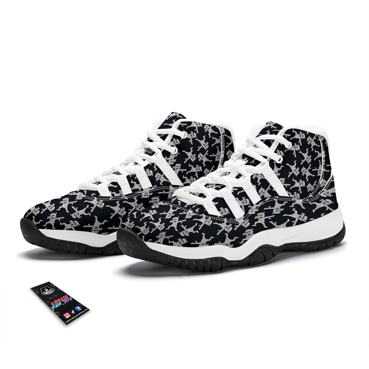 Mummy Cute Print Pattern White Bball Shoes-grizzshop