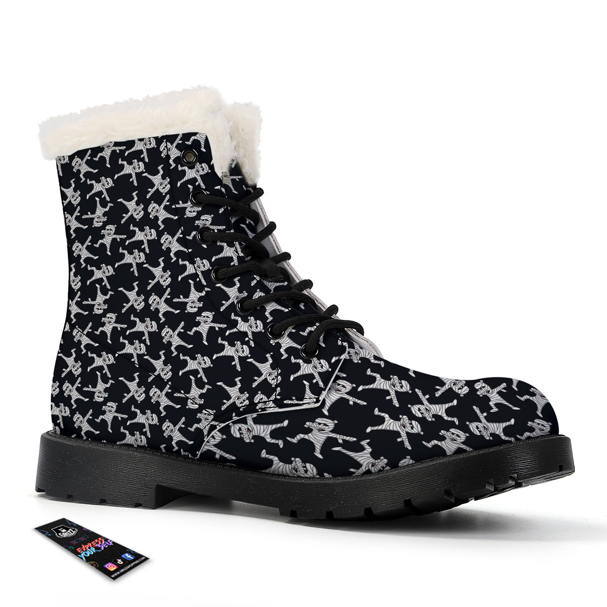 Mummy Cute Print Pattern Winter Boots-grizzshop