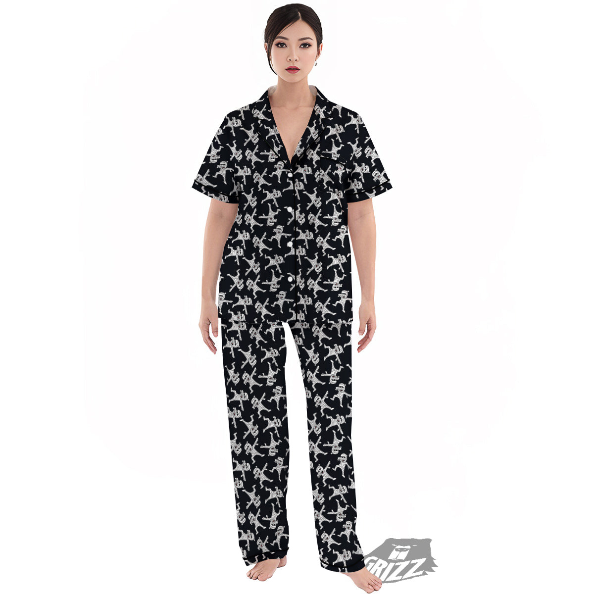 Mummy Cute Print Pattern Women's Pajamas Set-grizzshop