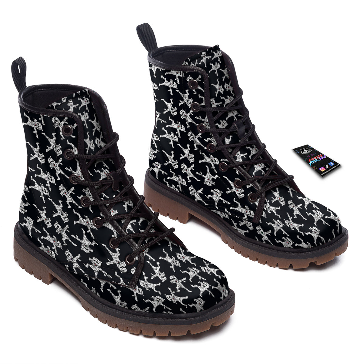 Mummy Cute Print Pattern Work Boots-grizzshop