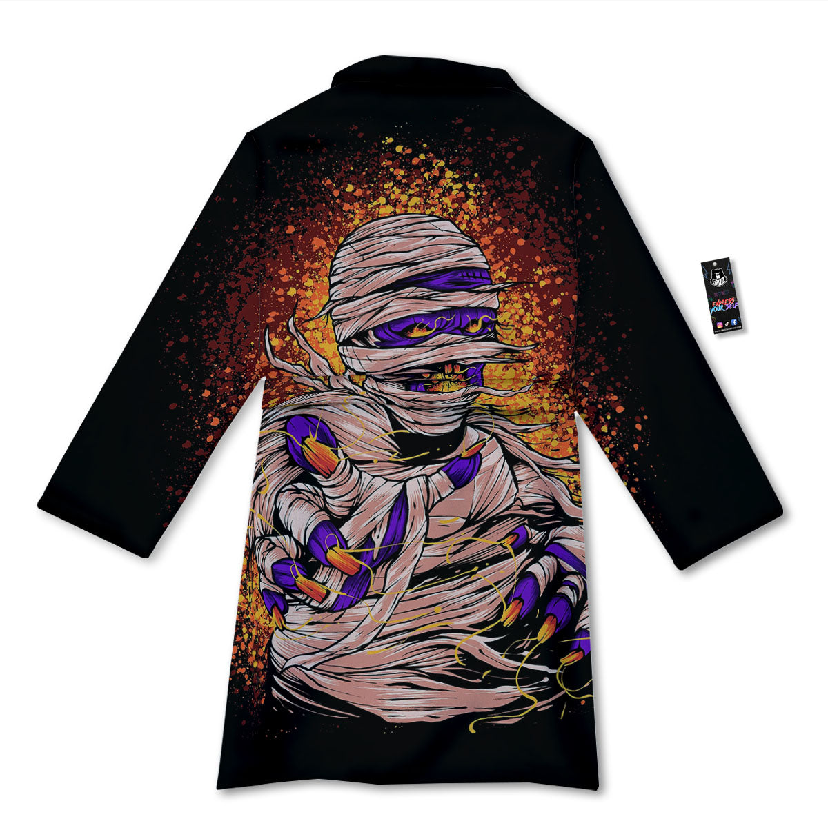 Mummy Halloween Print Bathrobe-grizzshop