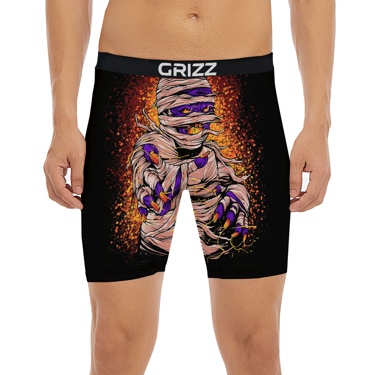 Mummy Halloween Print Boxer Briefs-grizzshop