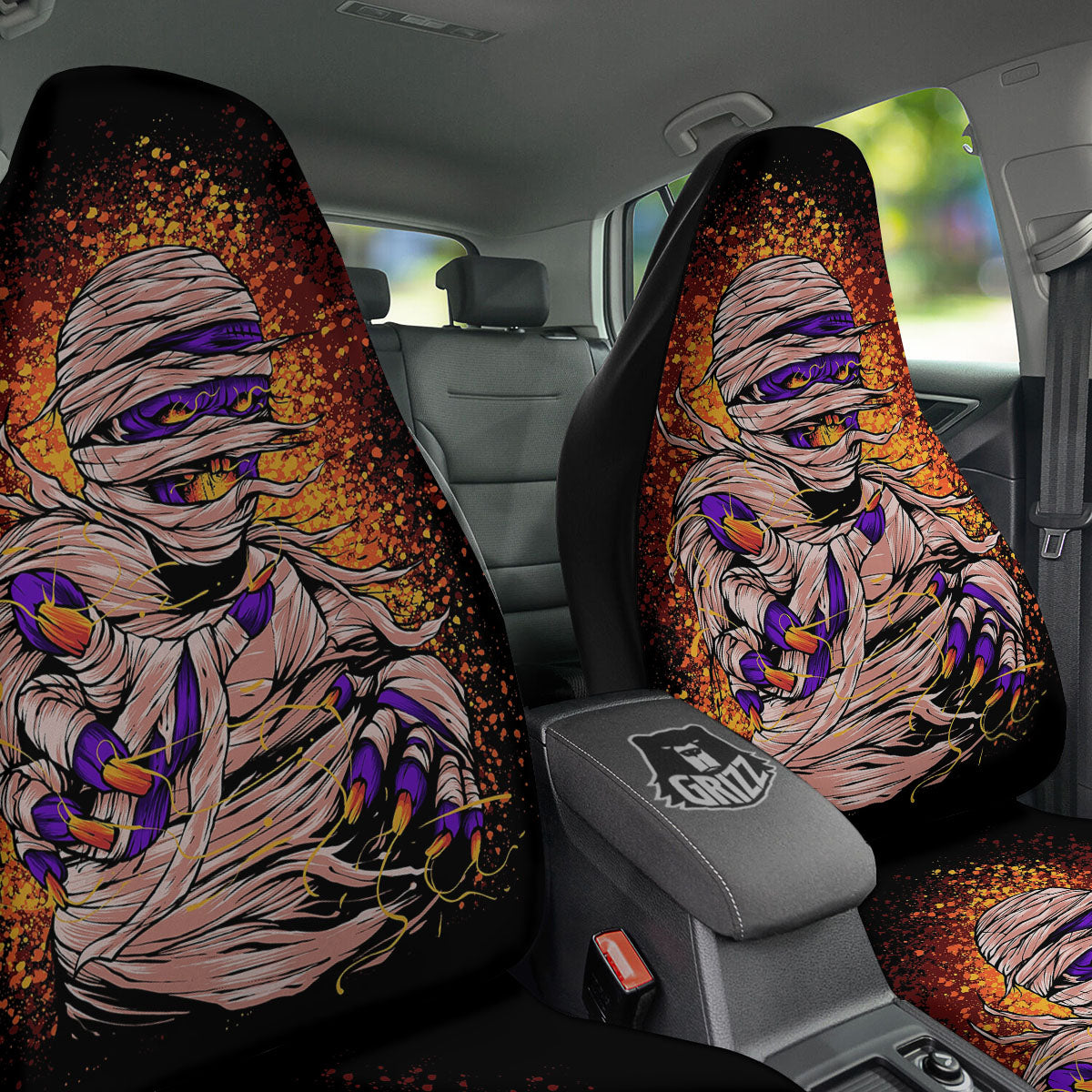 Mummy Halloween Print Car Seat Covers-grizzshop