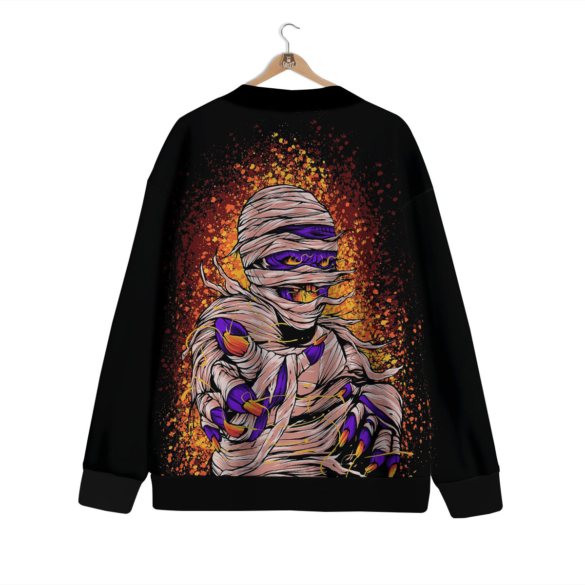 Mummy Halloween Print Cardigan-grizzshop