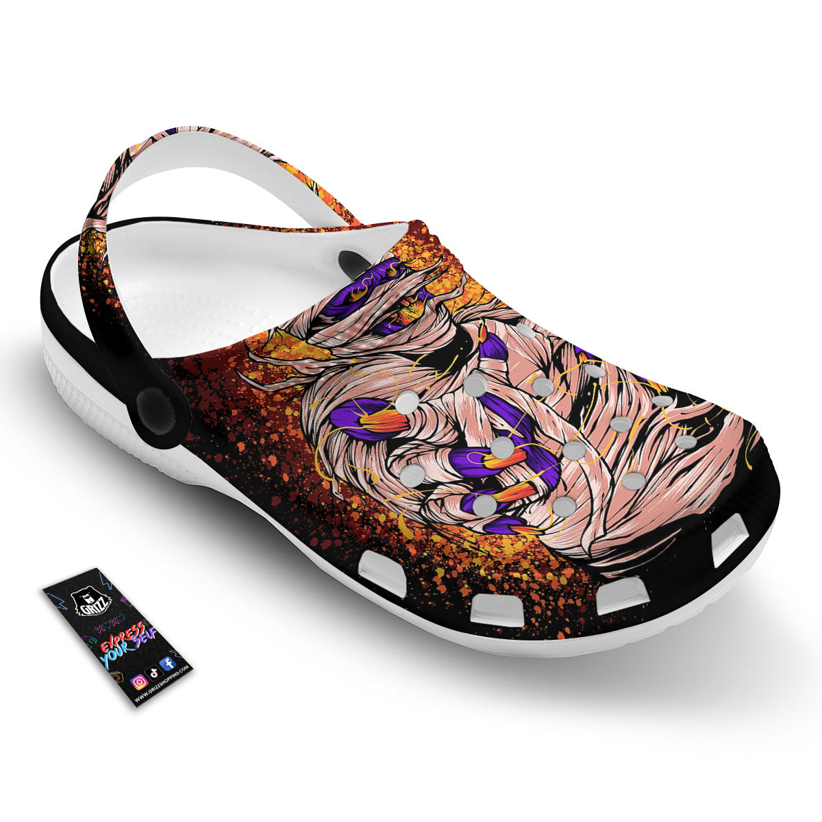 Mummy Halloween Print Clog-grizzshop
