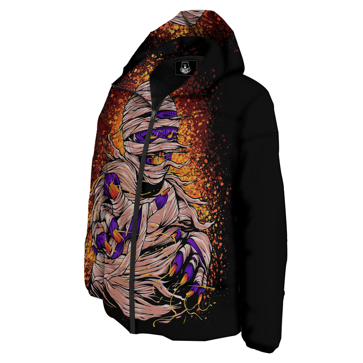 Mummy Halloween Print Down Jacket-grizzshop