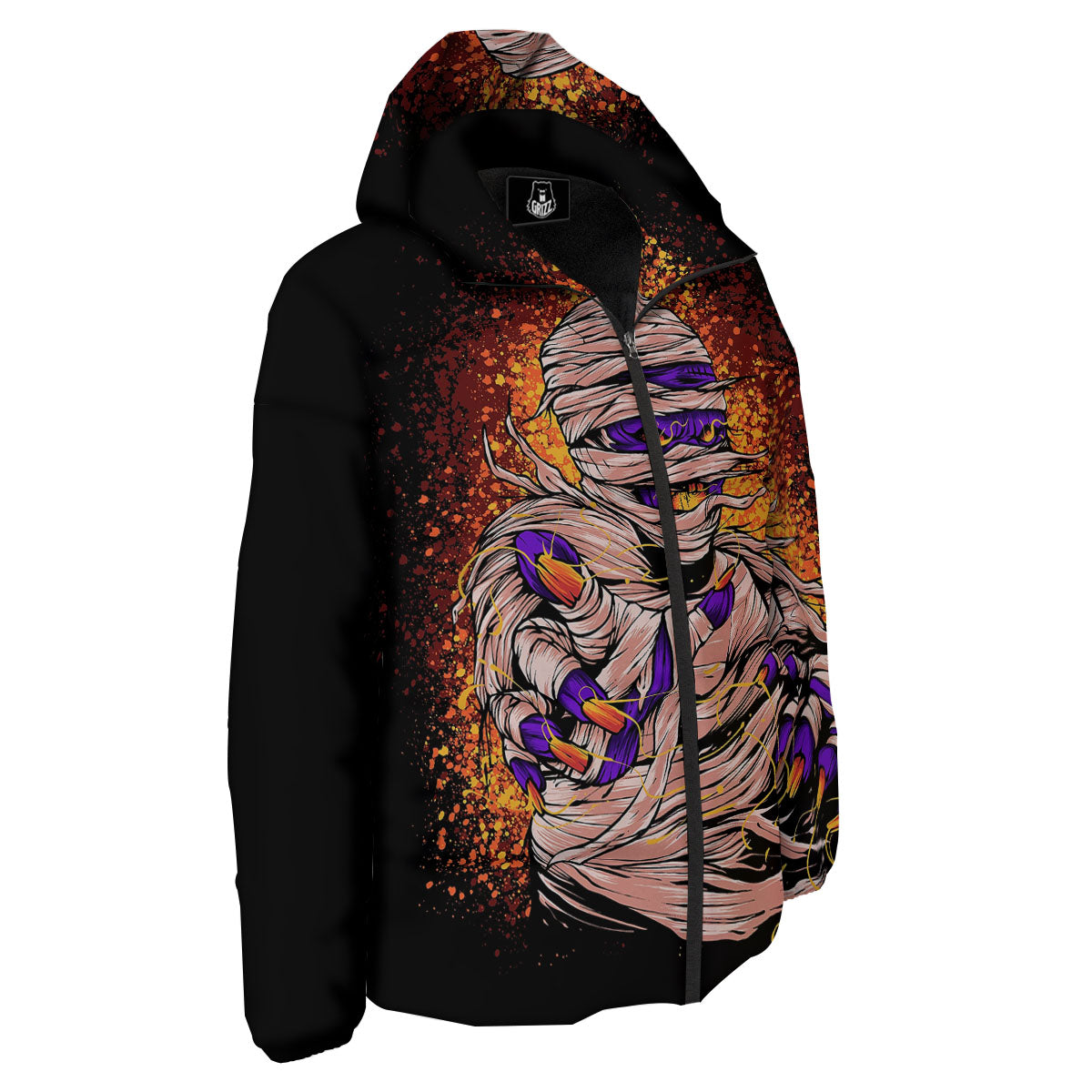 Mummy Halloween Print Down Jacket-grizzshop
