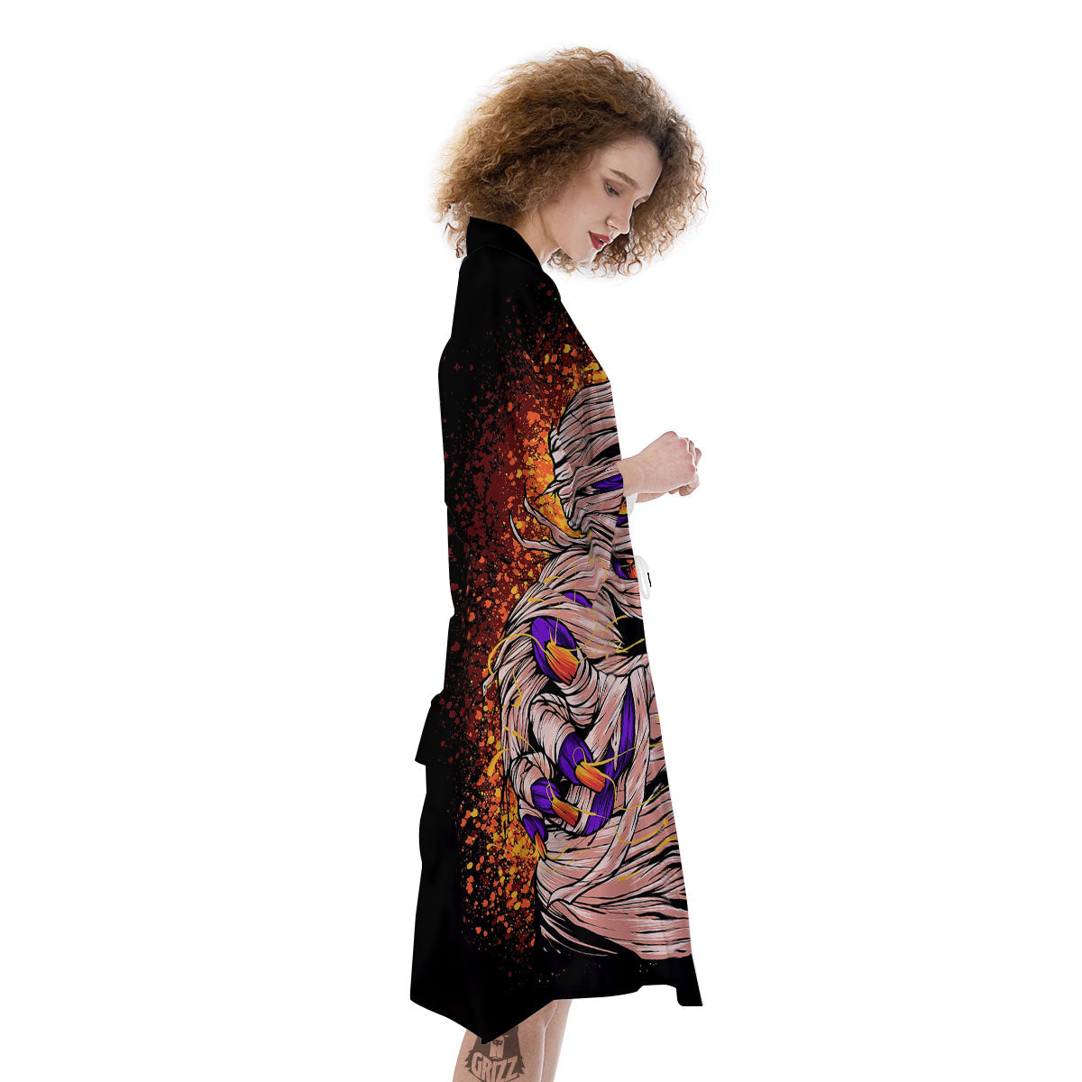Mummy Halloween Print Kimono-grizzshop