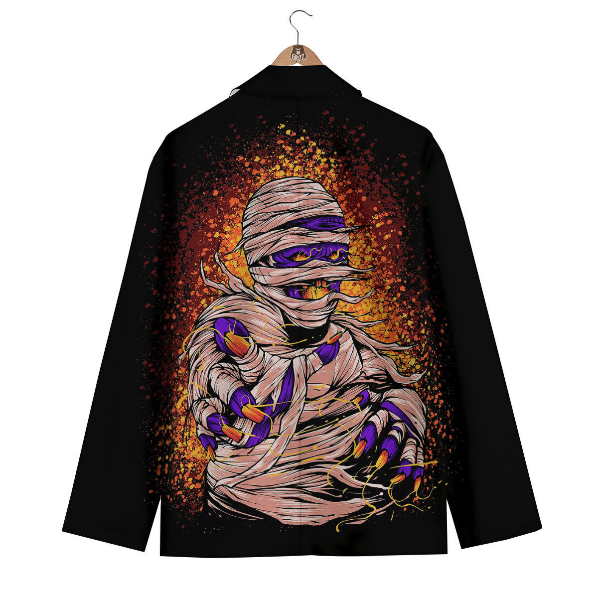 Mummy Halloween Print Men's Blazer-grizzshop