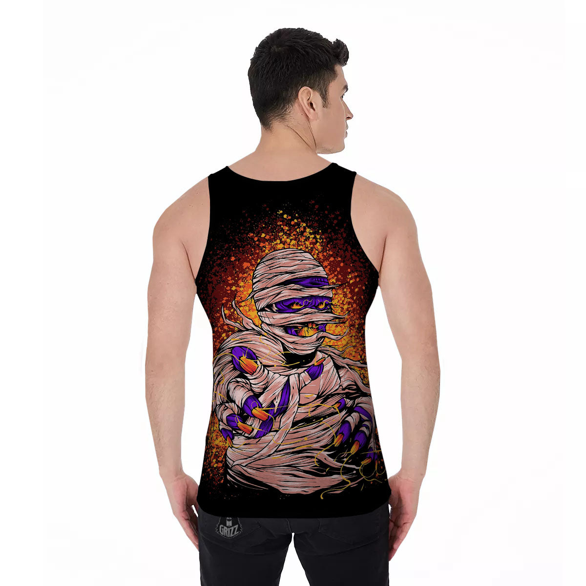 Mummy Halloween Print Men's Tank Top-grizzshop