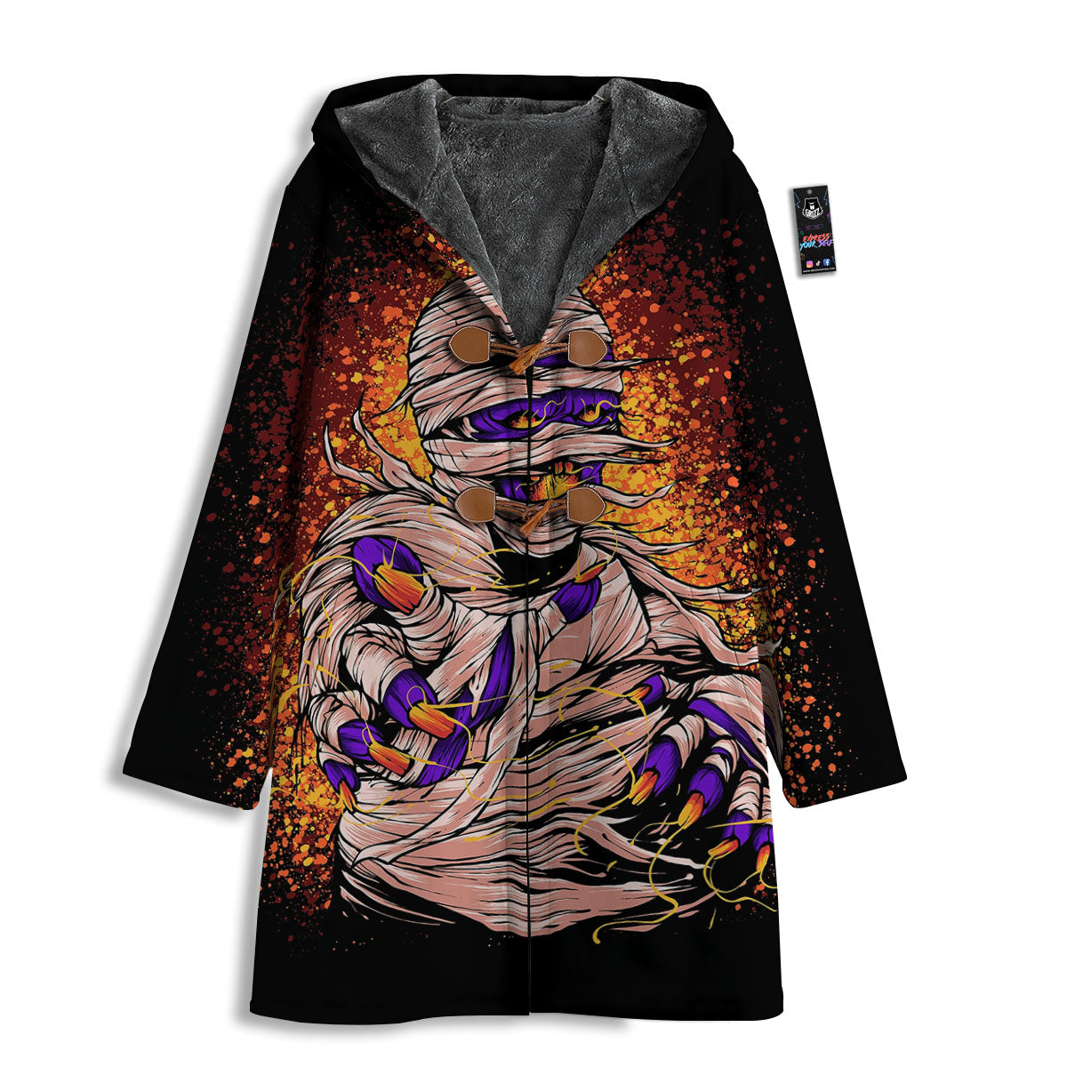Mummy Halloween Print Men's Windbreaker Jacket-grizzshop