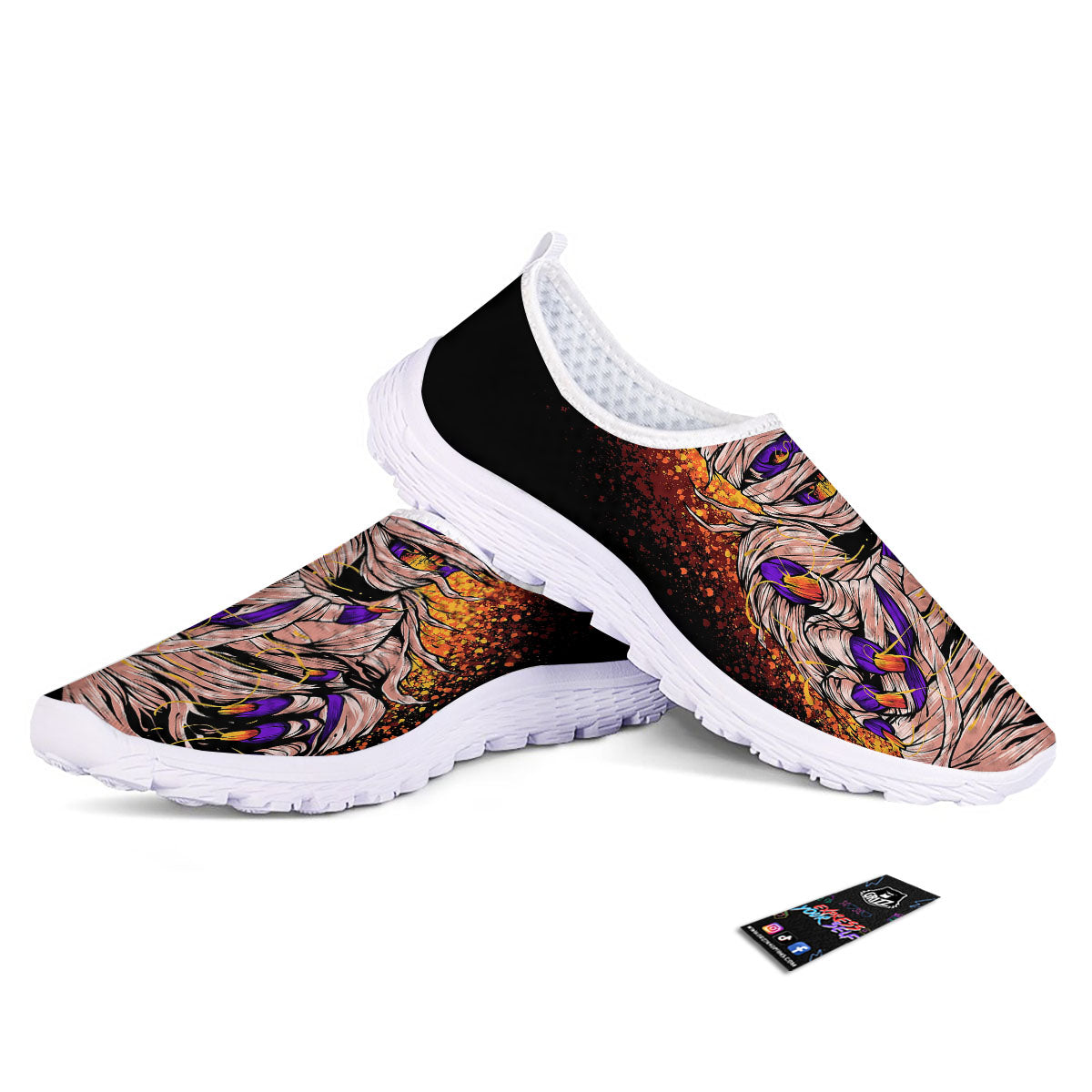 Mummy Halloween Print Nurse Shoes-grizzshop
