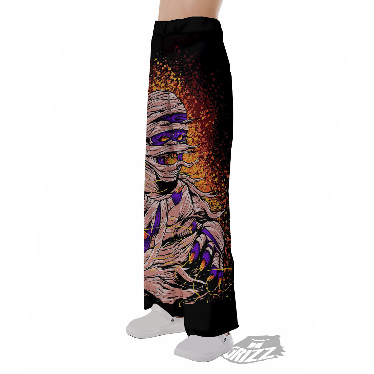 Mummy Halloween Print Pajama Pants-grizzshop