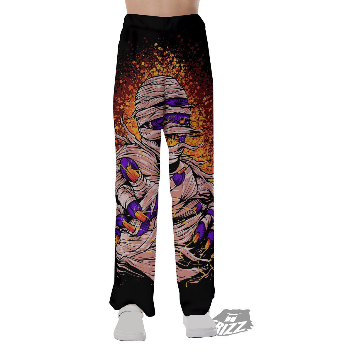 Mummy Halloween Print Pajama Pants-grizzshop