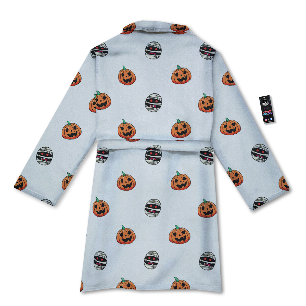 Mummy Halloween Print Pattern Bathrobe-grizzshop